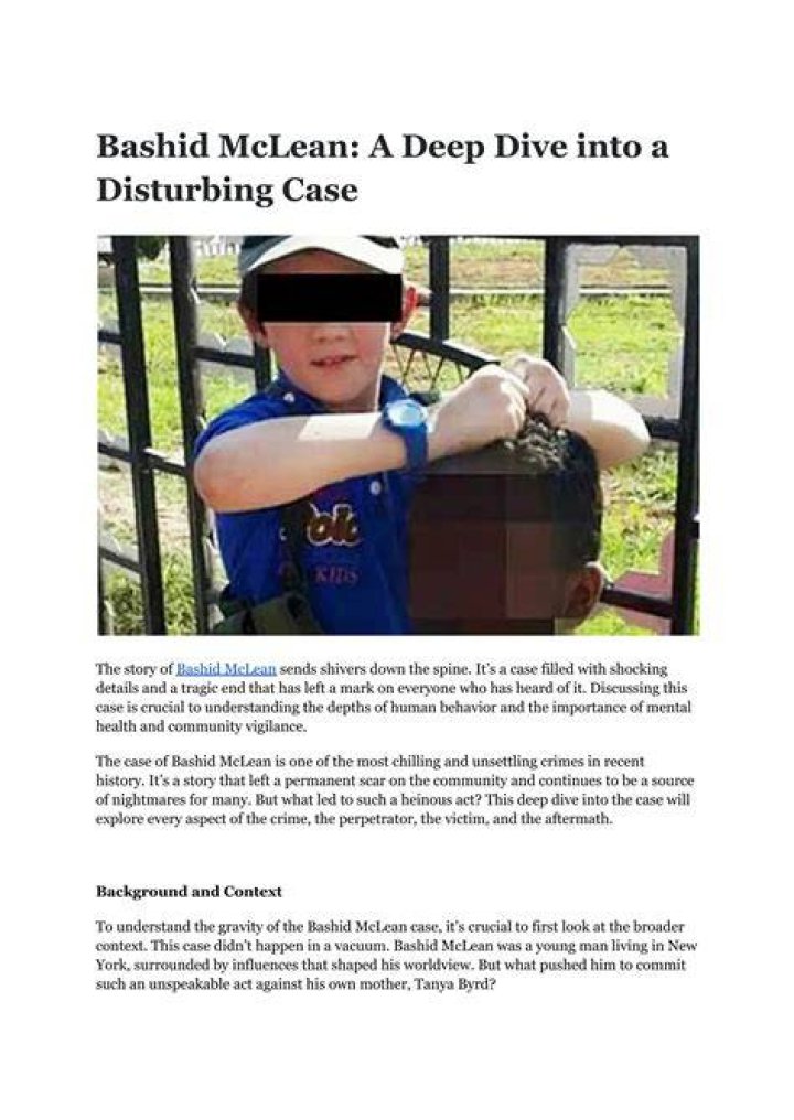 Bashid McLean 'May Have Chopped Mum Tanya Byrd's Head off for Mobile