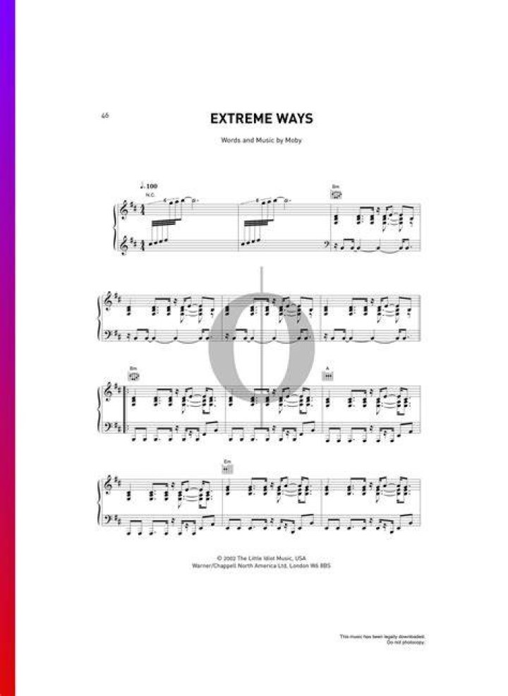 Extreme Ways lyric sheet &mdash; Photos &mdash; Moby