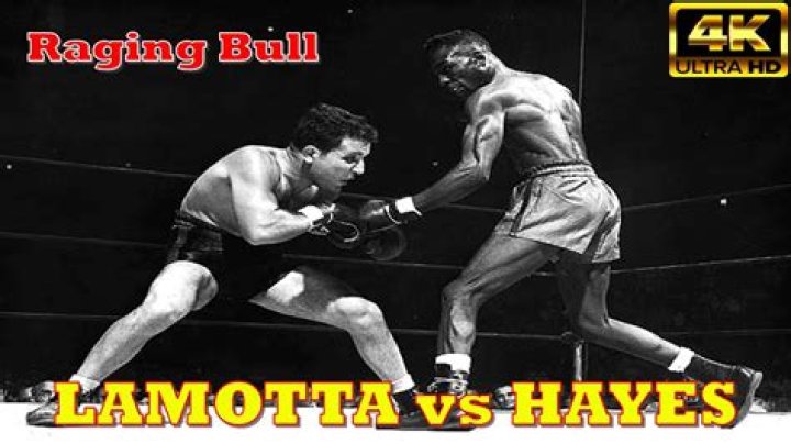 Jake LaMotta attempts to put the frighteners on Lloyd Marshall ahead of
