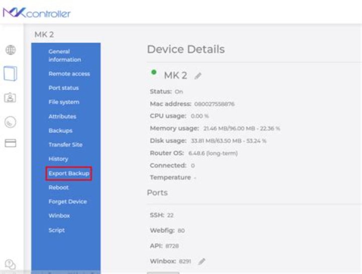 Mikrotik Cloud Backup