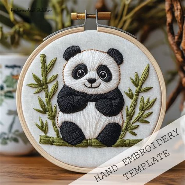 Panda Harlequin Embroidery