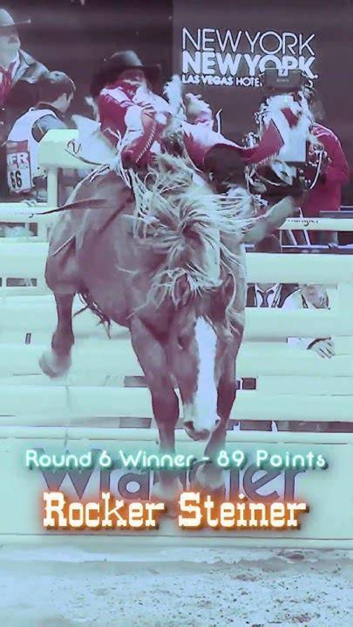 Rocker Steiner winning round 6 of the NFR r/Rodeo