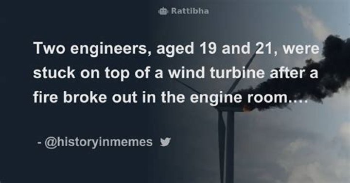 Two engineers, aged 19 and 21, were stuck on top of a wind turbine