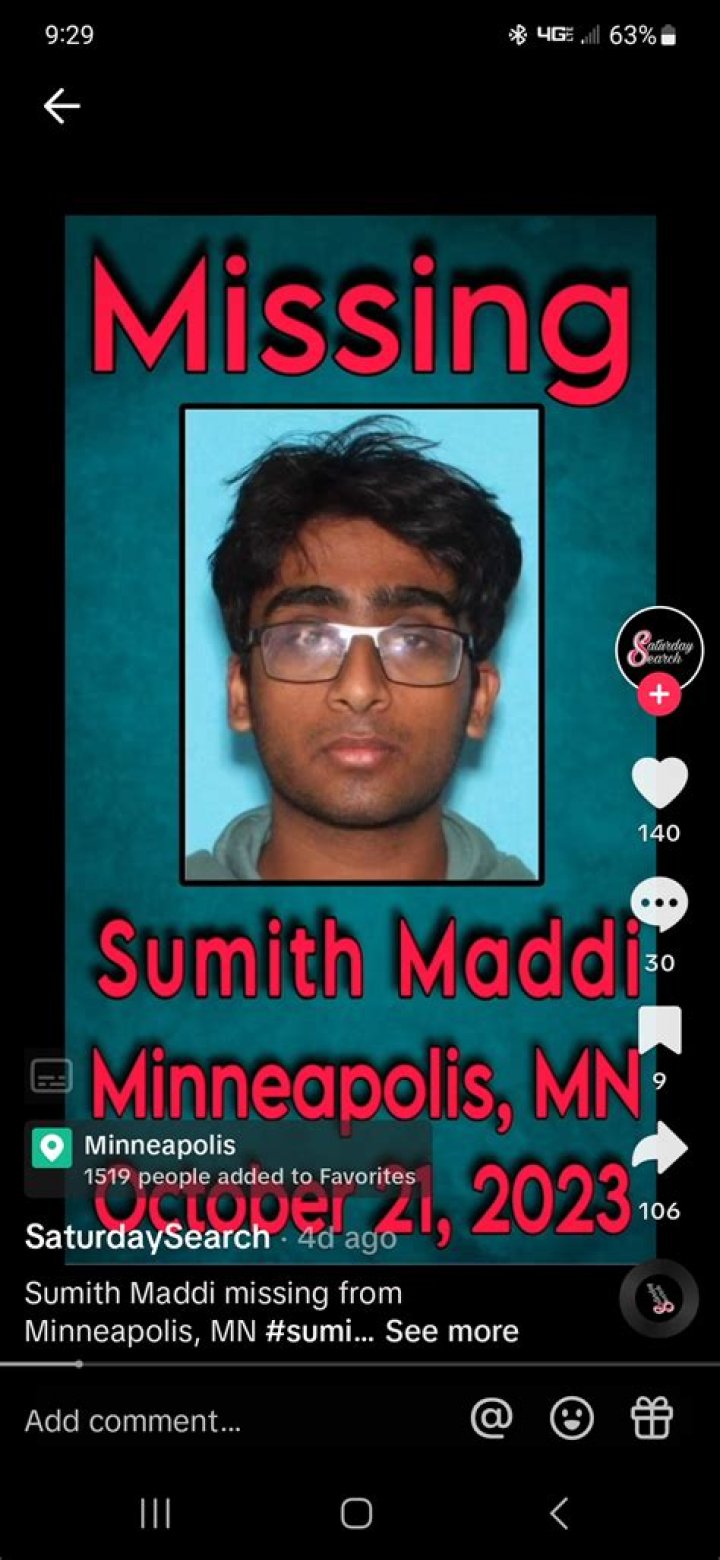 Who Is Sumith Maddi Missing University Of Minnesota Indian Student, Bio